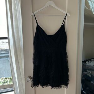 NWT Abercrombie Black Polka Dot Tulle Dress in XL